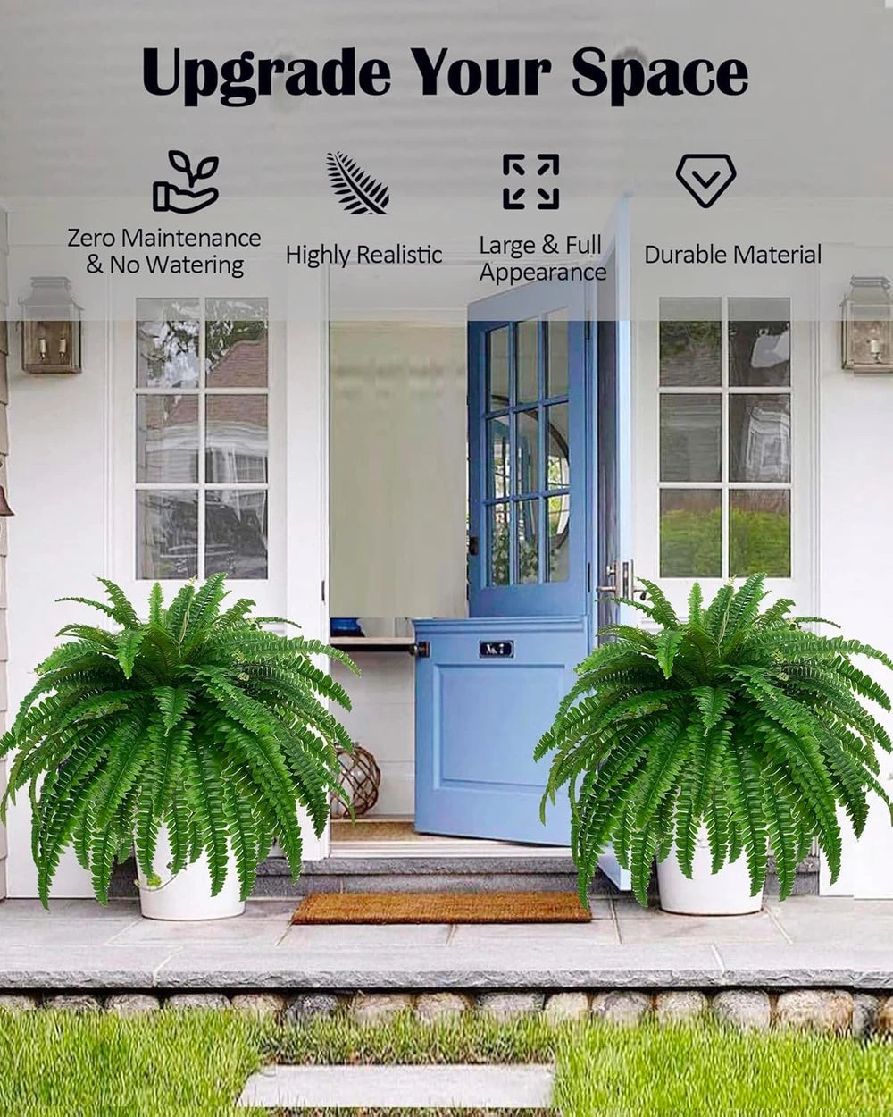 Large Artificial Boston Fern Bush