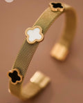 18K Gold Plated Clover Bangle