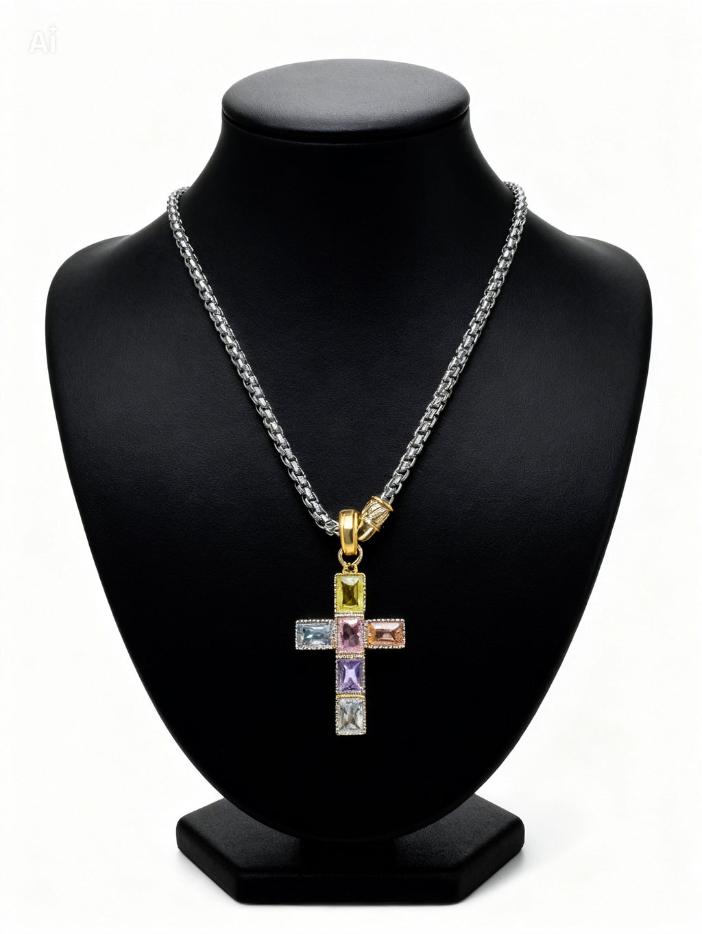 Multi-Color Cross Necklace