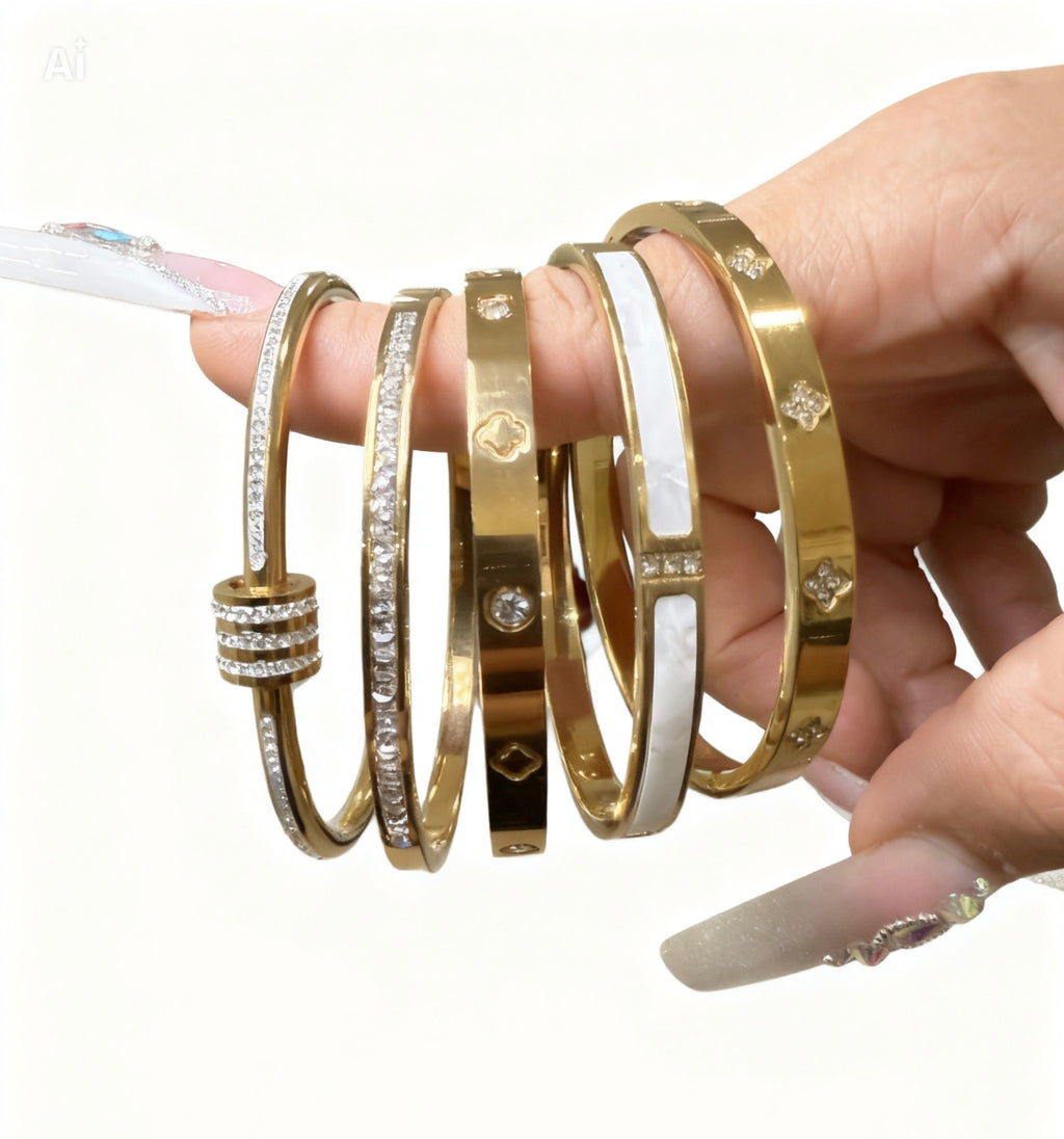 5pc Flower Bangle Set