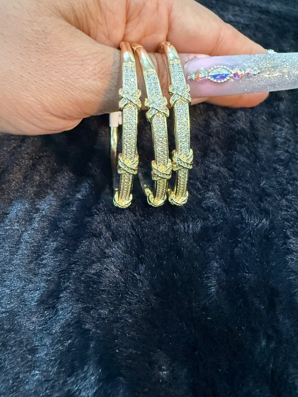 18K Gold Plated X Bangle