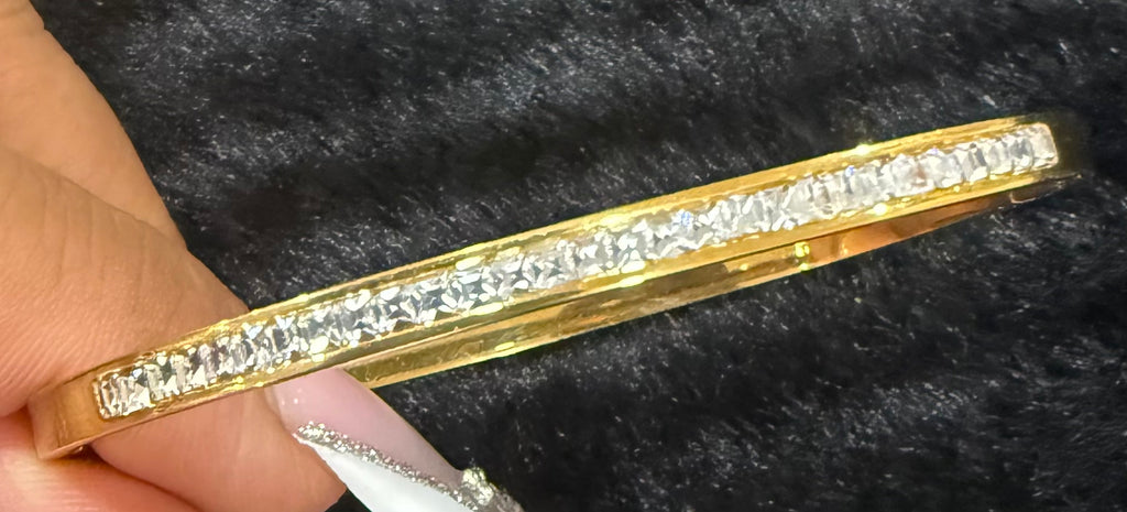 18K Gold Plated Diamond Bangle