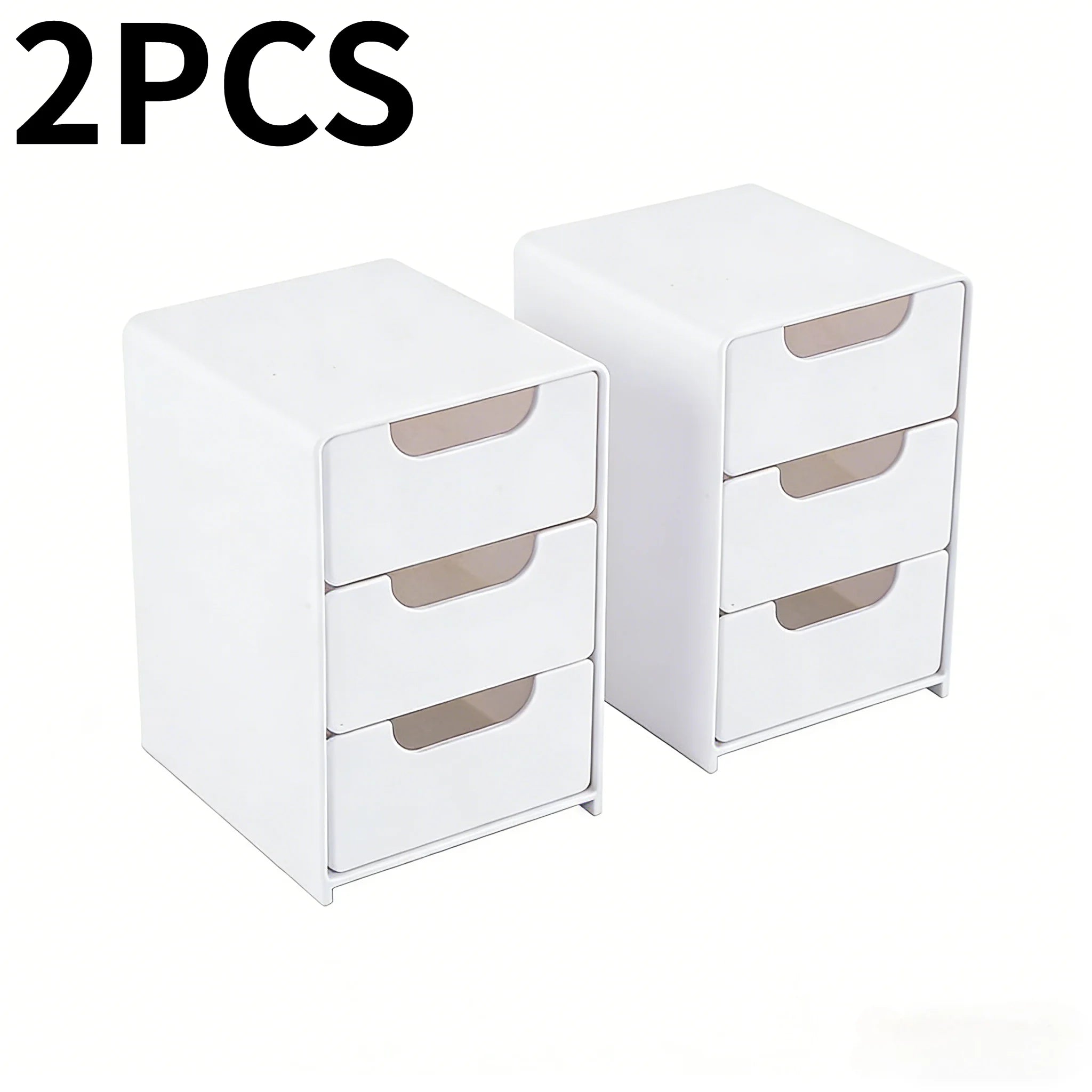 Multi-functional Drawer-style Storage Box 3-Tier Desktop Cosmetic Jewelry Organizer Office Snack Storage Box Portable Cabinet