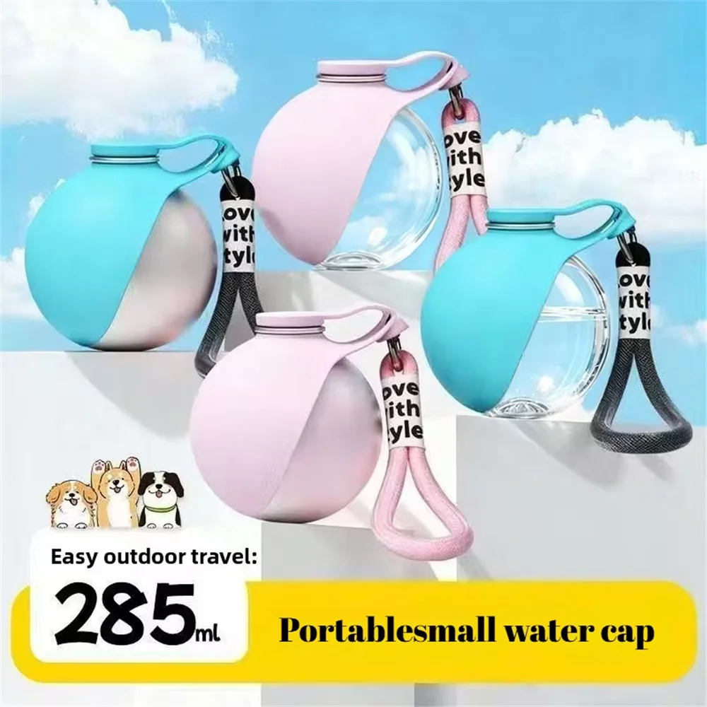 Portable Pet Water Bottle,Leak-Proof Travel Water Dispenser with Bowl , Outdoor Walking and Travel Drinking and Feeding Containe
